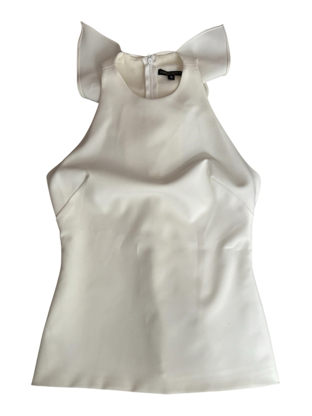 Alberto Makali Sleeveless High-Neck White/Ivory Blouse Size Small